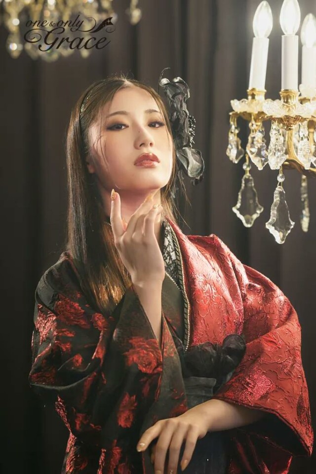 振袖 オンディーヌ 椿柄 黒 成人式 結婚式 一蔵＆オンディーヌの振袖 /黒色/古典/花柄/ R-608 | My振袖