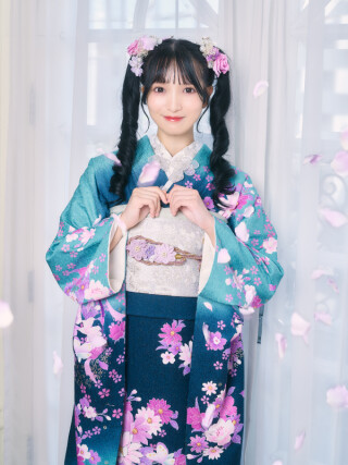 20Lab.（ハタチラボ.）の振袖 /青色/ピンク色/キュート/花柄/ P08-4