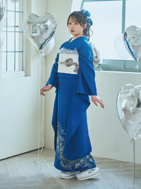 20Lab.（ハタチラボ.）の振袖 /青色/レトロ/無地柄/ S20L-007 | My振袖