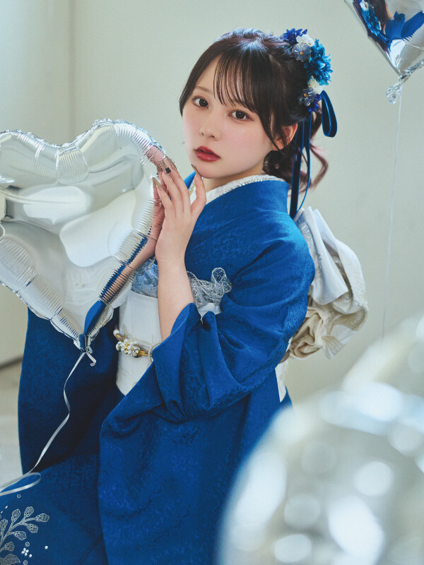 20Lab.（ハタチラボ.）の振袖 /青色/レトロ/無地柄/ S20L-007 | My振袖