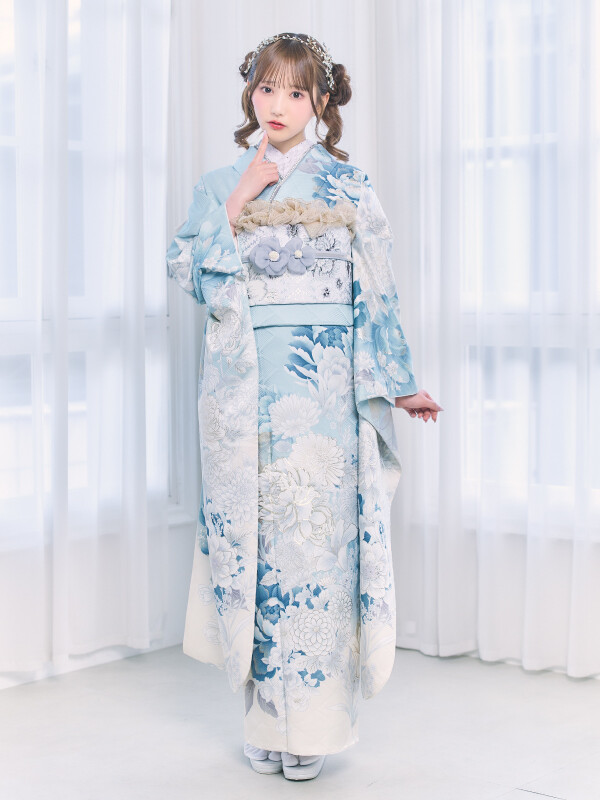 20Lab.（ハタチラボ.）の振袖 /水色/白色/エレガント/花柄/ S20L-037