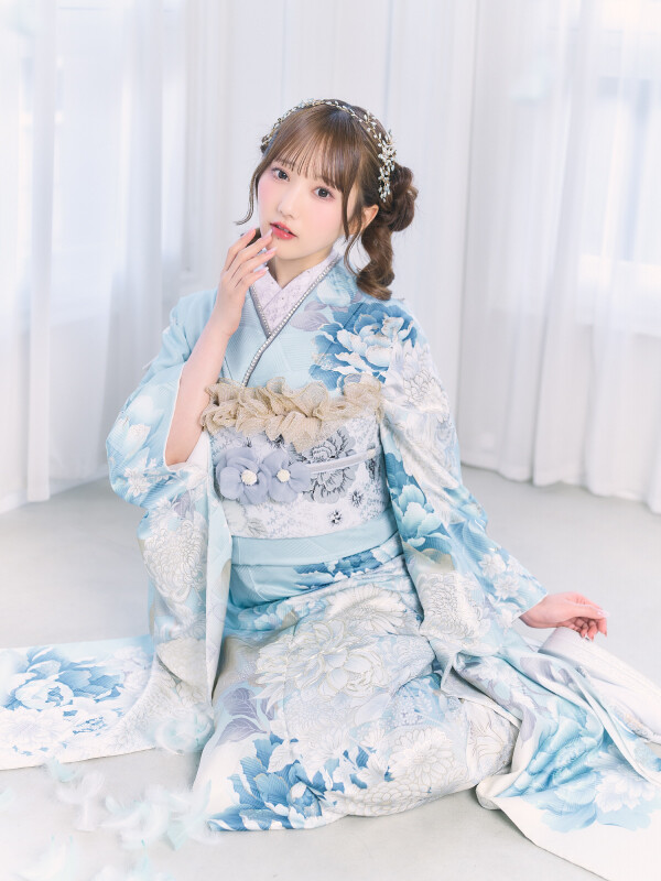 20Lab.（ハタチラボ.）の振袖 /水色/白色/エレガント/花柄/ S20L-037