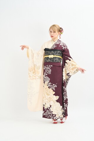 お振袖 紫×金箔の古典振袖 OE-1180 - 成人式の振袖レンタルならオンディーヌ