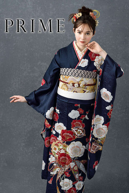 振袖プラチナ館の振袖 /紺色/古典/梅柄/ 2025 PRIME | My振袖