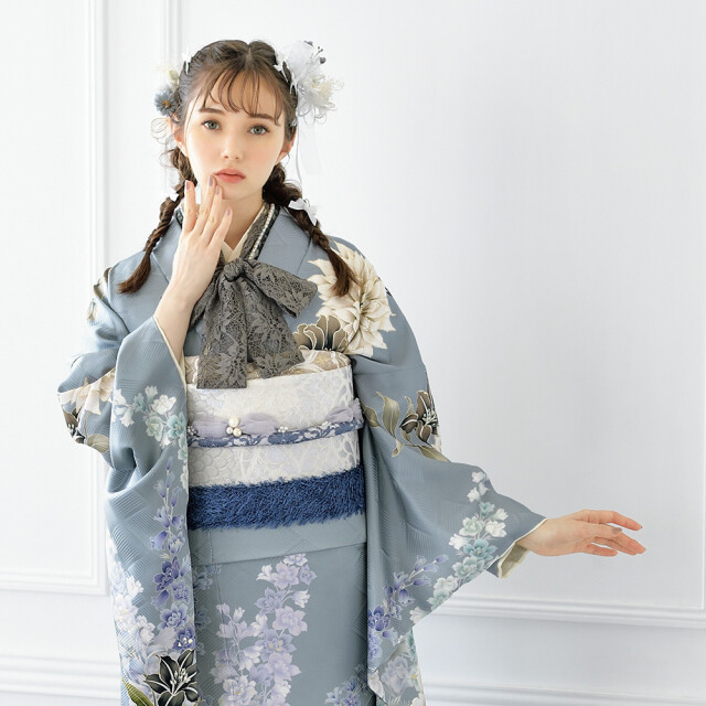 要事前確認　振袖　正絹　裄68.5　身丈170　パールトン　3355rym 要事前確認 振袖 正絹 裄68.5 身丈170 パールトン 3355rym