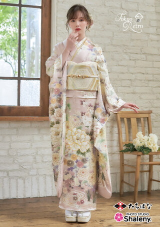 正絹　振袖セット　ピンク　成人式 手描き 京友禅 正絹 振袖 30点 セット ピンク 成人式 ふりそで 袋帯