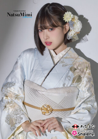 振袖/水色/白/エレガント/花/NatsuMimi　NAT-0016の衣装画像3