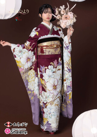 振袖/紫/白/エレガント/花/桜田ひより×aoi（葵衣） aoi-023の衣装画像2