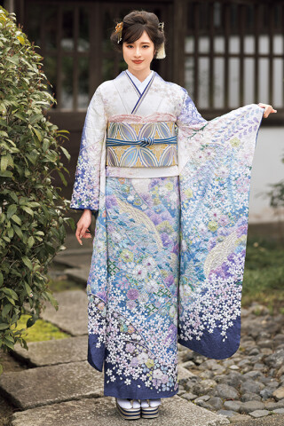 花いち都屋の振袖 /白色/赤色/エレガント/花柄/ SACRA-804 | My振袖