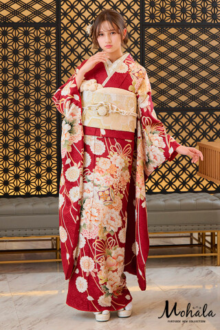 花いち都屋の振袖 /白色/赤色/エレガント/花柄/ SACRA-804 | My振袖