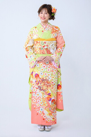 美しい振袖 熨斗目模様　新品！ 正統派古典 赤 菊柄 王道 綺麗 上品 柄小さめ 定番 はんなり