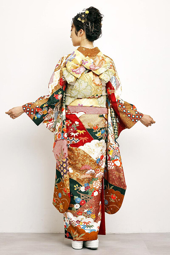 鈴乃屋の振袖 /赤色/茶色/古典/花柄/ MK-1206 | My振袖