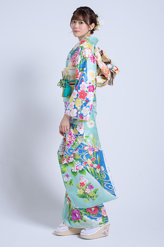 鈴乃屋の振袖 /水色/古典/花柄/ MK-1208 | My振袖