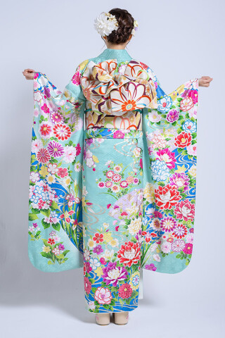 Y2613◇美品 鈴乃屋謹製 手縫い 成人式 トールサイズ 正絹 振袖 着物 Y2613◇美品 鈴乃屋謹製 手縫い 成人式 トールサイズ 正絹 振袖