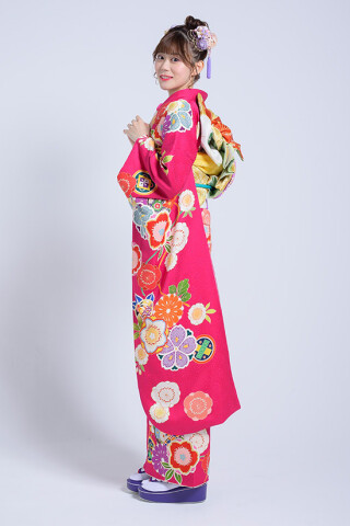 鈴乃屋の振袖 /ピンク色/レトロ/花柄/ MK-1203 | My振袖