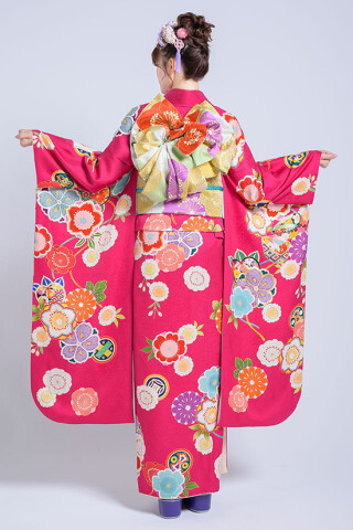 鈴乃屋の振袖 /ピンク色/レトロ/花柄/ MK-1203 | My振袖
