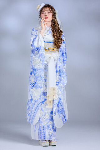 509z30☆鈴乃屋 振袖 モダン 古典柄 金彩 牡丹桔梗☆美品 成人式 結婚式 509z30☆鈴乃屋 振袖 モダン 古典柄 金彩 牡丹桔梗☆美品 成人式