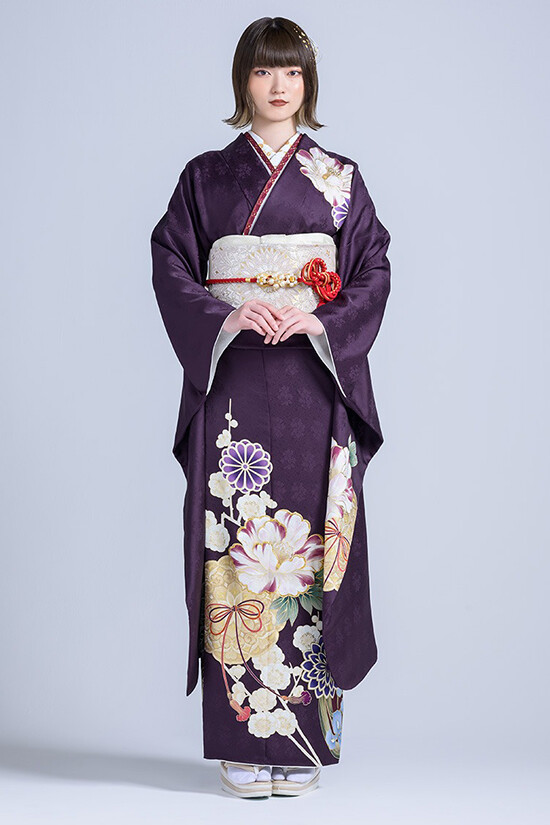 鈴乃屋の振袖 /紫色/クール/花柄/ MK-1406 | My振袖