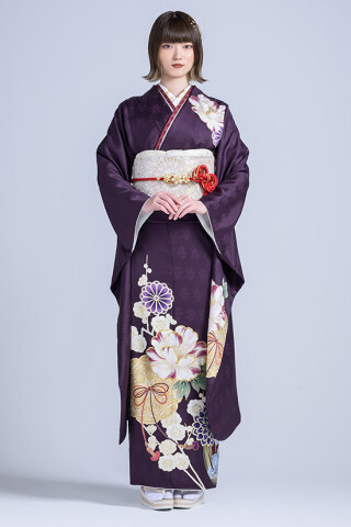鈴乃屋の振袖 /紫色/クール/花柄/ MK-1406 | My振袖
