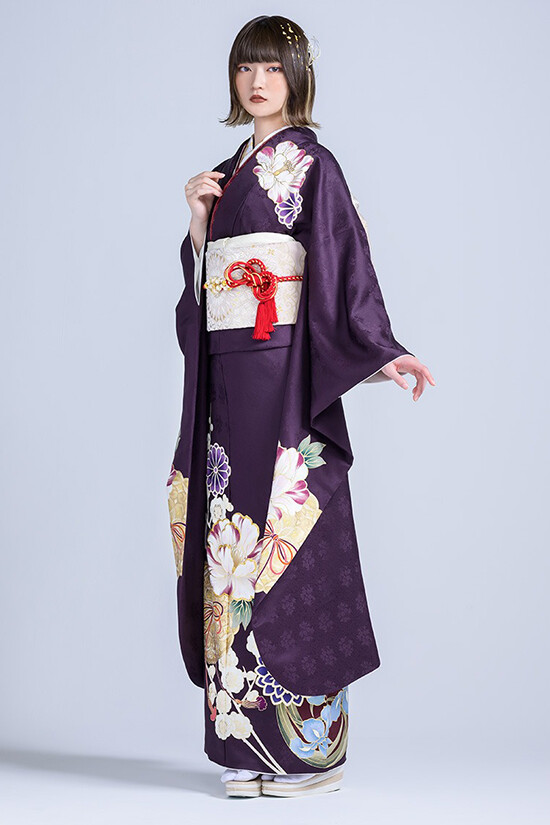 鈴乃屋の振袖 /紫色/クール/花柄/ MK-1406 | My振袖