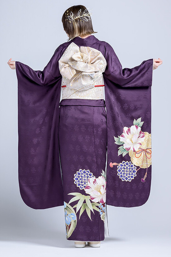 鈴乃屋の振袖 /紫色/クール/花柄/ MK-1406 | My振袖