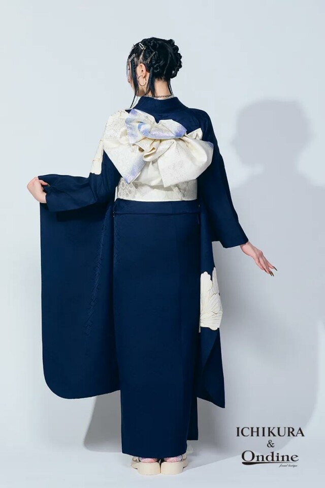一蔵＆オンディーヌの振袖 /白色/紺色/古典/その他/ E-1059-2 | My振袖