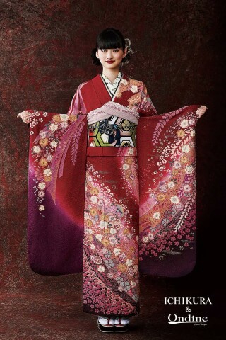 一蔵＆オンディーヌの振袖 /赤色/ピンク色/古典/その他/ E-583