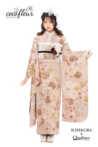 一蔵＆オンディーヌの振袖 /ピンク色/ピンク色/キュート/無地柄/ mod