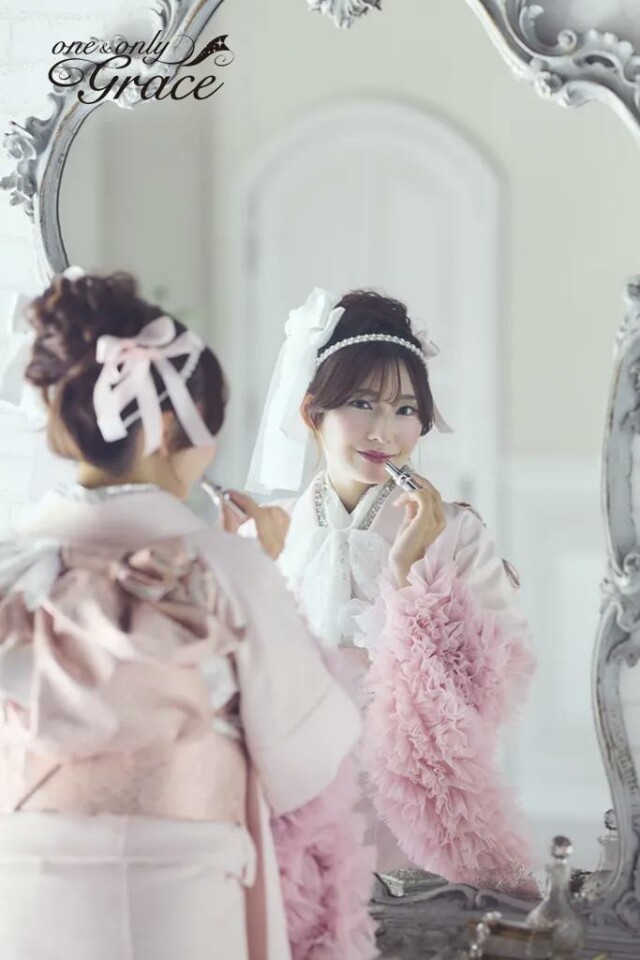 一蔵＆オンディーヌの振袖 /ピンク色/ピンク色/キュート/無地柄/ mod