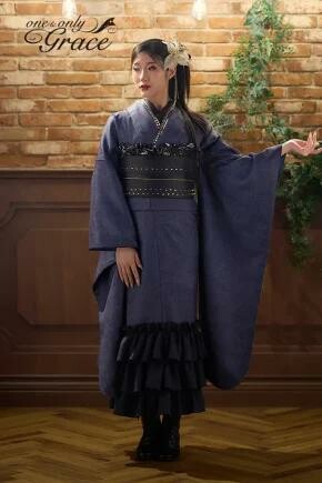 振袖専門店 一蔵の振袖 /紺色/白色/古典/松竹梅柄/ SPC-172 | My振袖