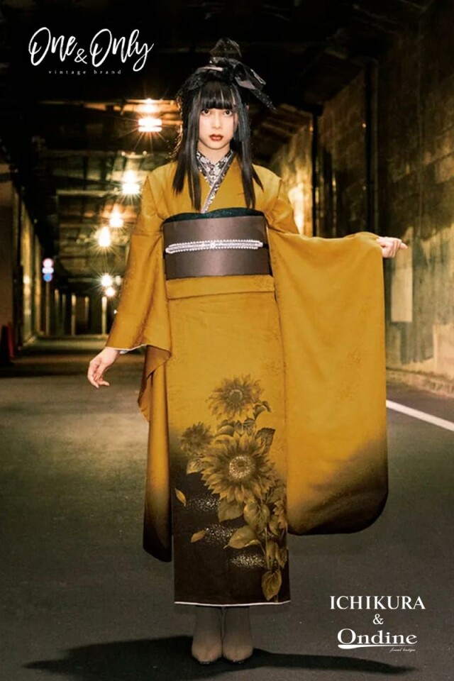 振袖専門店 一蔵の振袖 /黄色/黒色/クール/花柄/ OE-1470 | My振袖