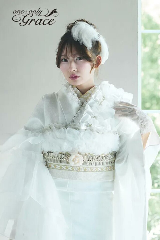 振袖専門店 一蔵の振袖 /白色/白色/キュート/無地柄/ mod-010 | My振袖