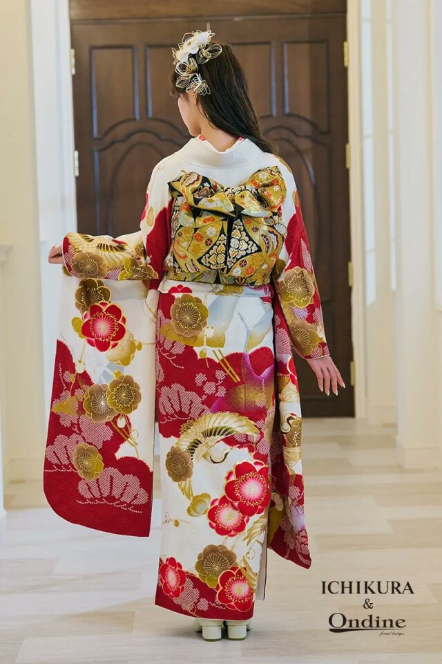 振袖専門店 一蔵の振袖 /赤色/ゴールド色/古典/梅柄/ E-1045 | My振袖