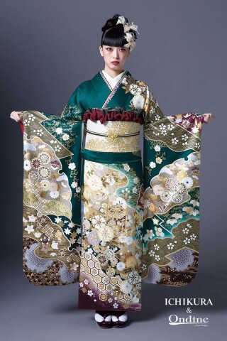 振袖専門店 一蔵の振袖 /緑色/ゴールド色/古典/その他/ E-1118 | My振袖