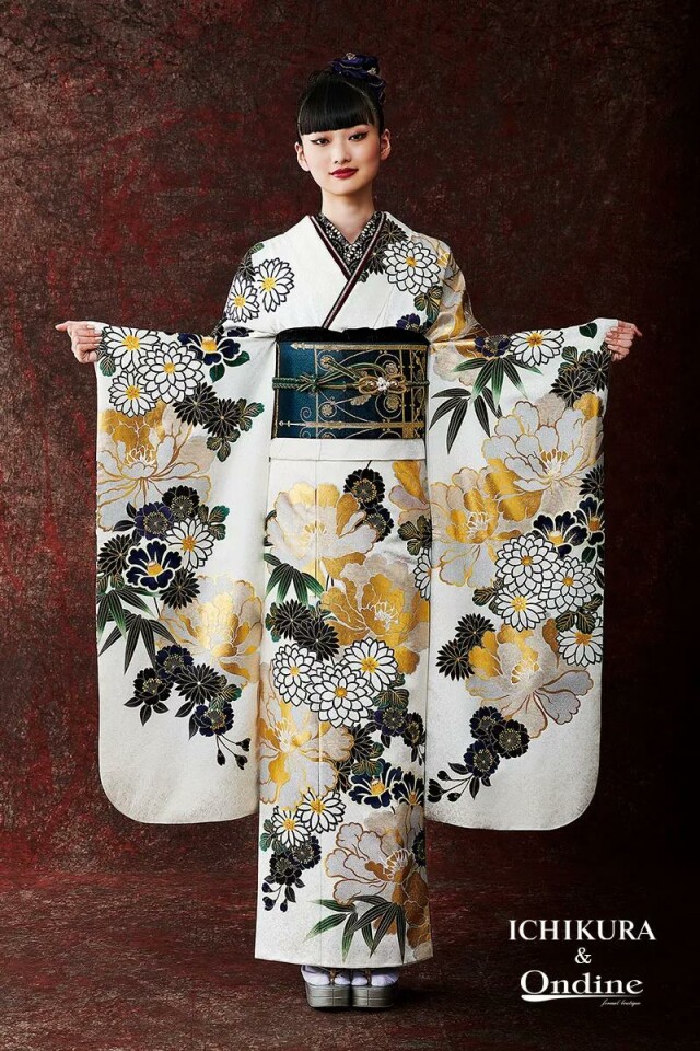 振袖専門店 一蔵の振袖 /白色/ゴールド色/古典/花柄/ SPC-49 | My振袖