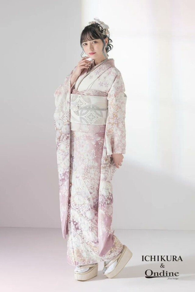 振袖専門店 一蔵の振袖 /ピンク色/白色/古典/花柄/ E-1148【取り寄せ