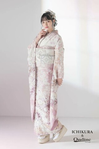 振袖専門店 一蔵の振袖 /ピンク色/白色/古典/花柄/ E-1148【取り寄せ