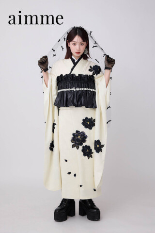 aimme　トレンド振袖　白振袖　黒牡丹_振袖_96534 | aimme