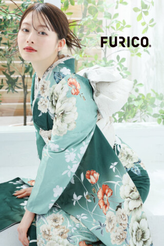 FURICOの振袖 /緑色/白色/古典/花柄/ クラシカル×グリーン | My振袖