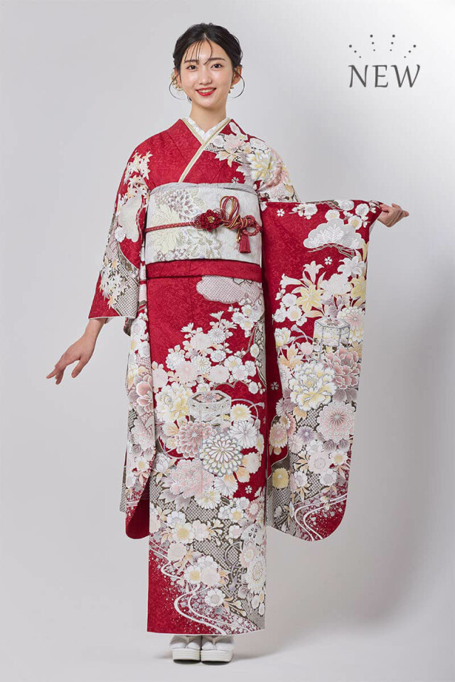 FURISODE STYLE まるやま・京彩グループの振袖 /赤色/シルバー色/古典