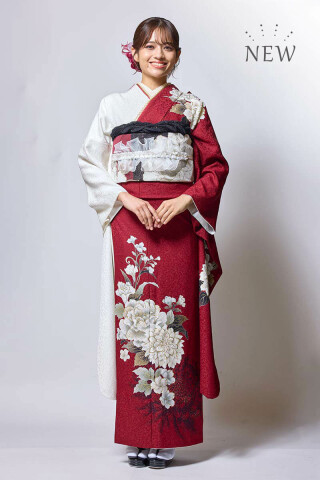 【954】MK プロフィールを必読くださいませ。様振袖のみ FURISODE STYLE まるやま・京彩グループの振袖 /白色/赤色/グラマラス