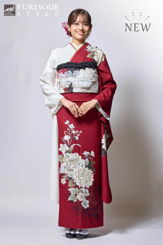 FURISODE STYLE まるやま・京彩グループの振袖 /赤色/白色/古典/花柄