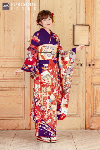 【MK-28017】上品な貝紫地に百花柄振袖_振袖_52487 | FURISODE　STYLE　まるやま・京彩グループ