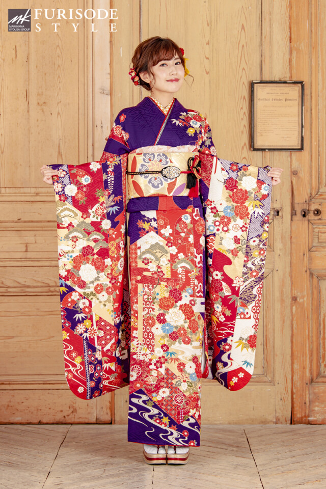 FURISODE STYLE まるやま・京彩グループの振袖 /紫色/朱色/古典/松竹梅