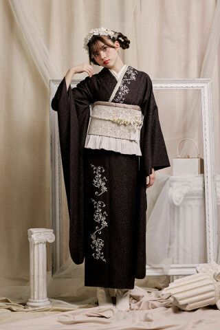 No.52495 【MK-1604】深みのある茶に映える繊細な刺繍の上品振袖