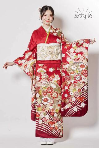 FURISODE STYLE まるやま・京彩グループの振袖 /赤色/白色/古典/花柄