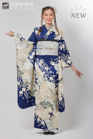 FURISODE STYLE まるやま・京彩グループの振袖 /紺色/ゴールド色