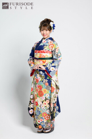 【MK-1103】瑠璃紺色辻が花調古典柄_振袖_53096 | FURISODE　STYLE　まるやま・京彩グループ