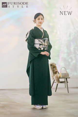 【MK-1504】上質な深緑が映えるシックな大人振袖_振袖_53106 | FURISODE　STYLE　まるやま・京彩グループ