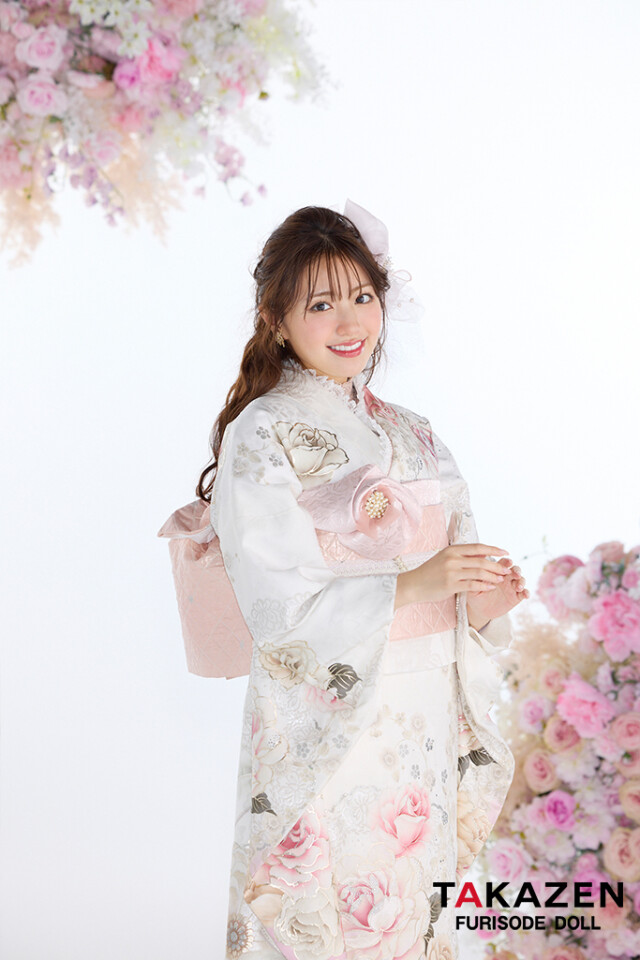 TAKAZENの振袖 /その他色/ピンク色/キュート/バラ柄/ ヘップバーン